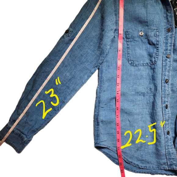 Ralph Lauren. Vintage, Indigo dyed linen top Size small - Picture 6 of 7